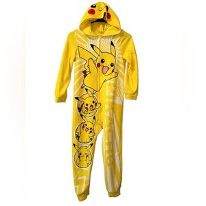 Pokemon Pikachu Yellow Kids One Piece with Hoodie